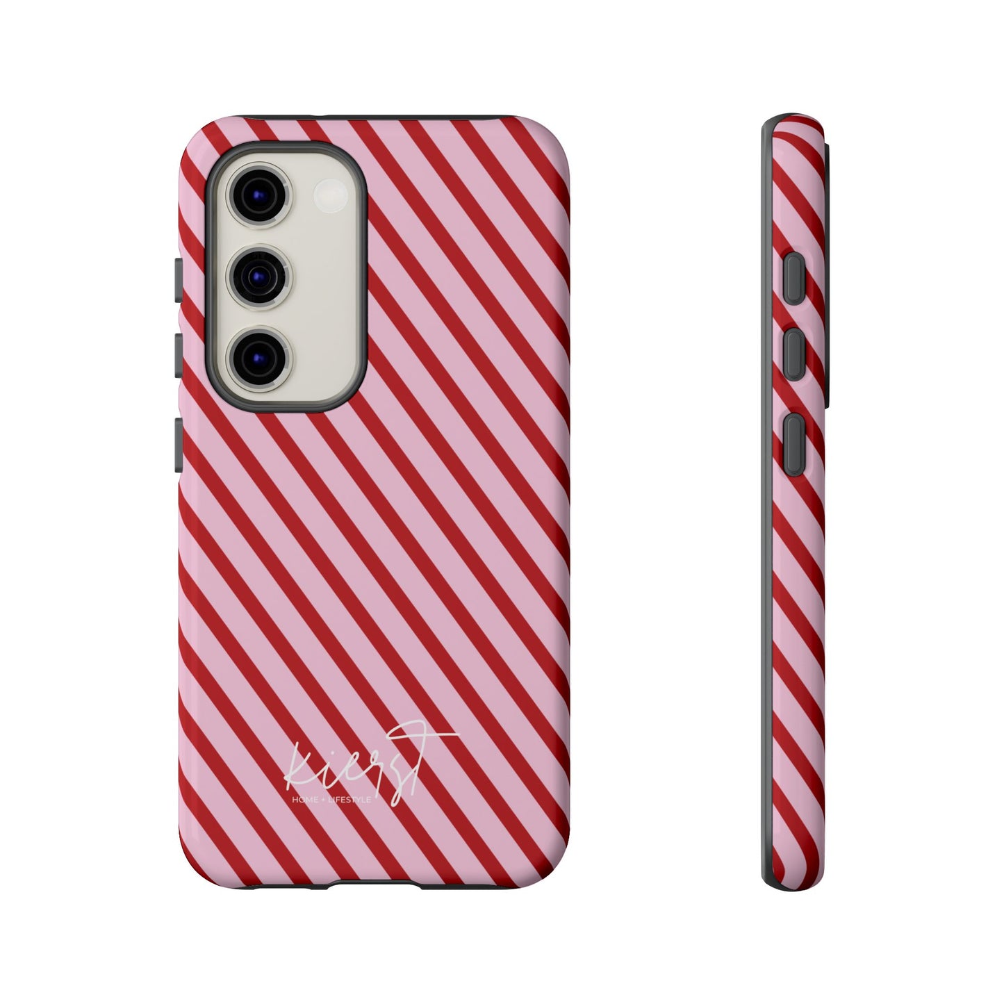 Holiday 25 Pink and Red Diagonal Striped Samsung Galaxy Phone Case