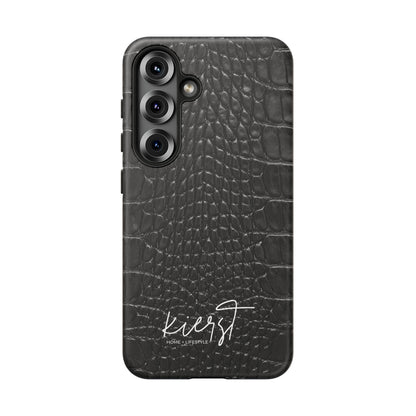 Black Alligator Print Samsung Galaxy Phone Case