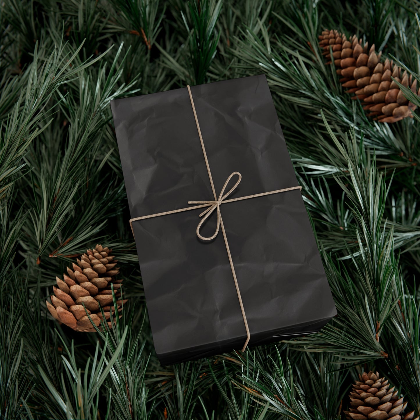 Black Crinkle Paper Inspired Gift Wrapping Paper