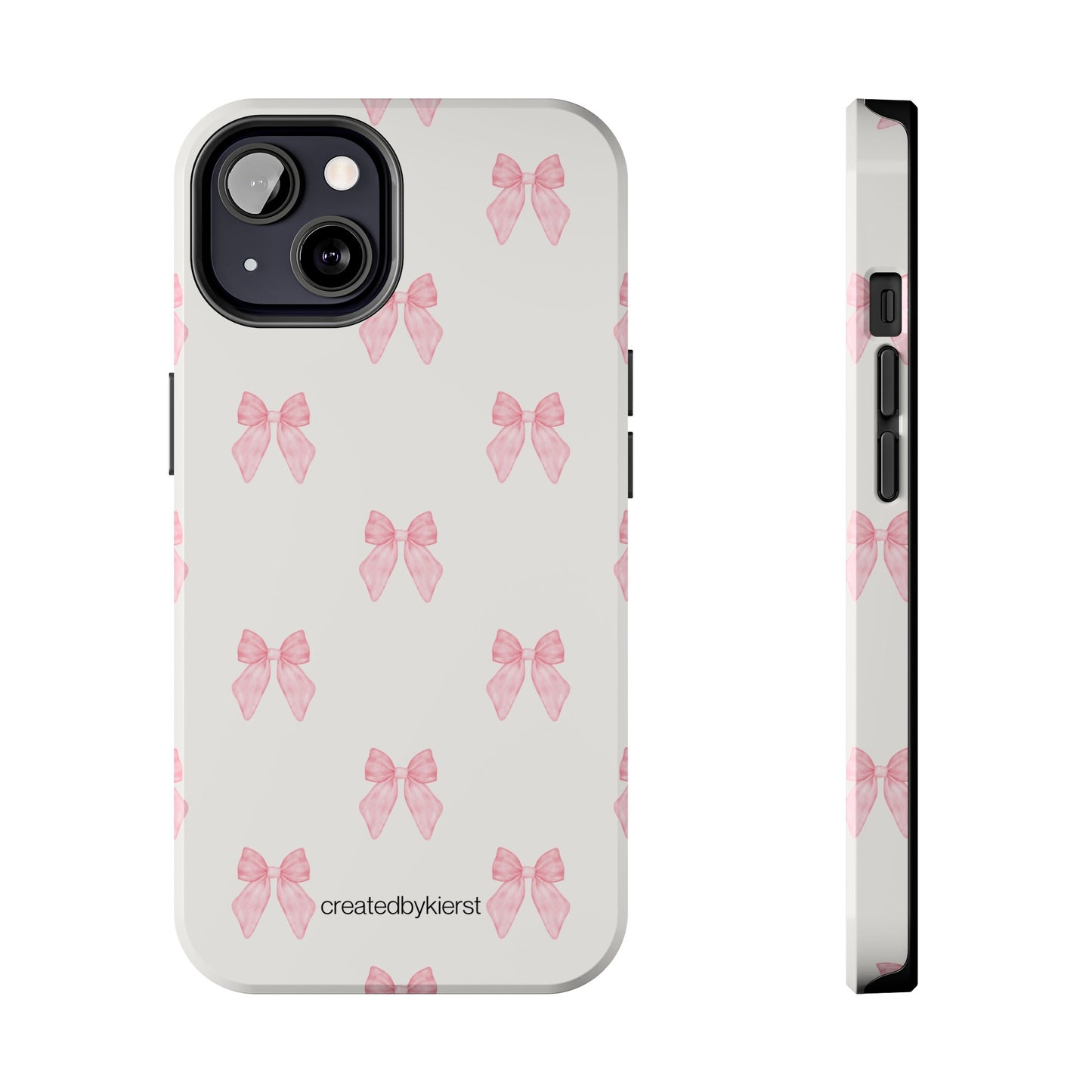 Pink Multiple Bows on Beige iPhone Case