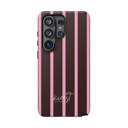 Signature Velvet Noir + Pink Stripes Samsung Galaxy Phone Case