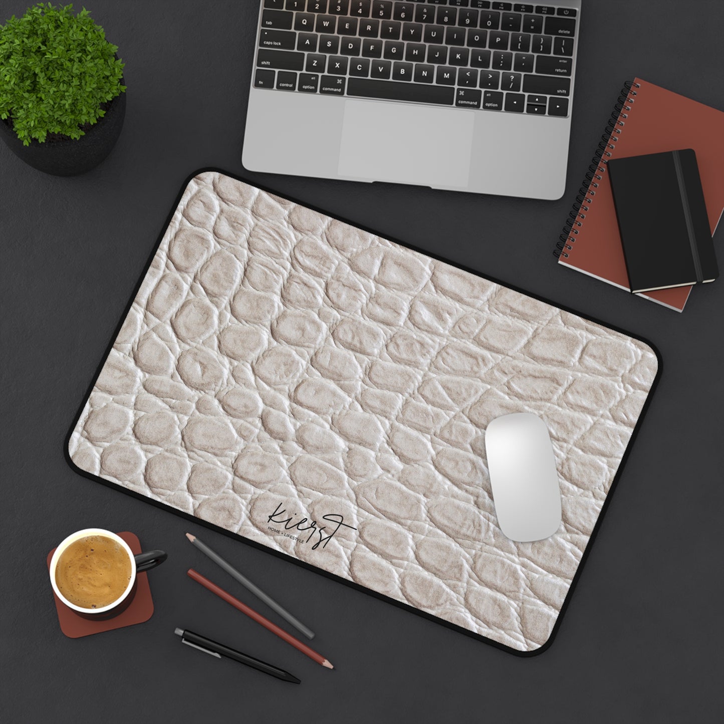 Cream Reptile Print Desk Mat