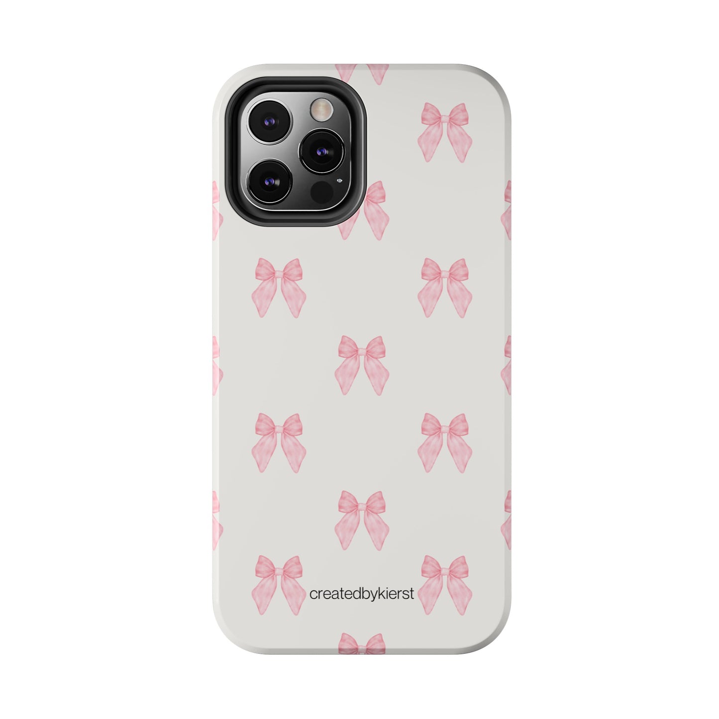 Pink Multiple Bows on Beige iPhone Case