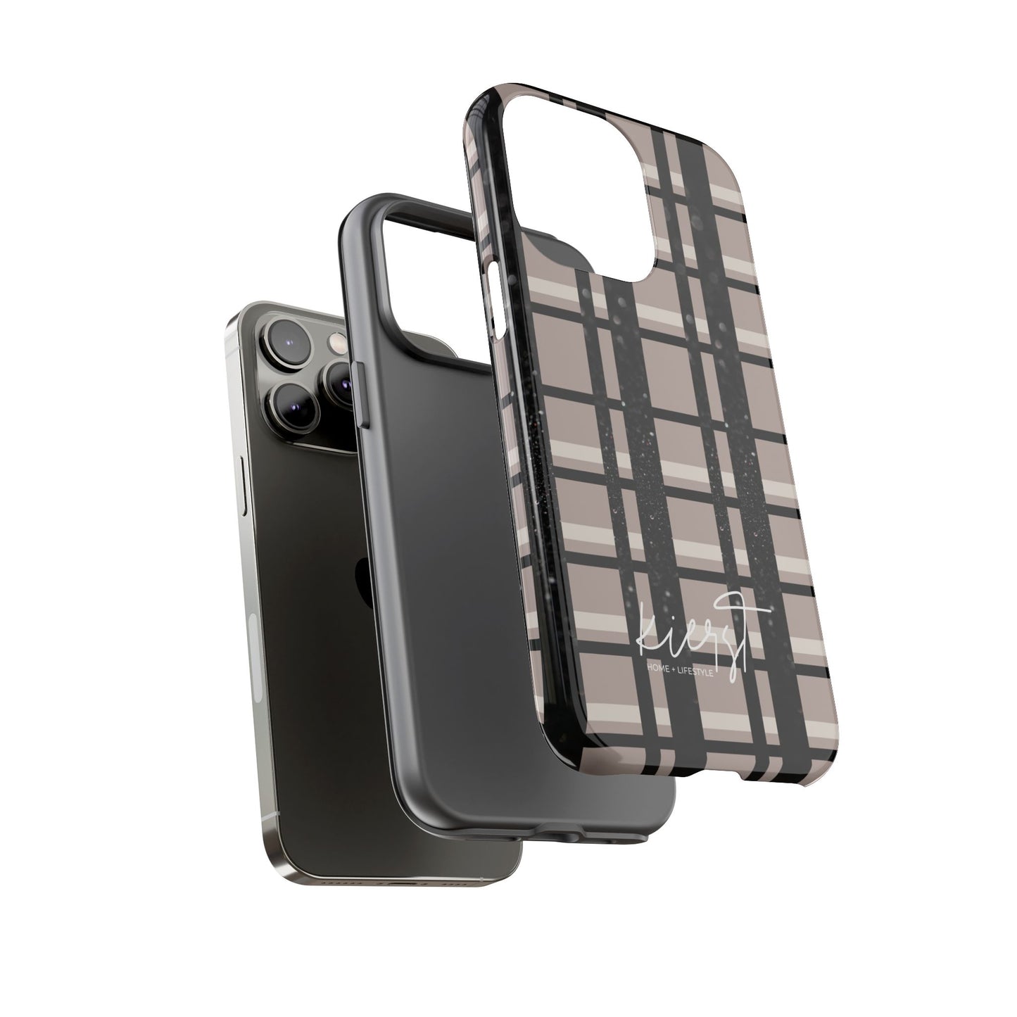 Elevated Neutrals Plaid iPhone Case | Classic Pattern, Modern Contrast