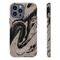 Taupe and Black Marble iPhone Case