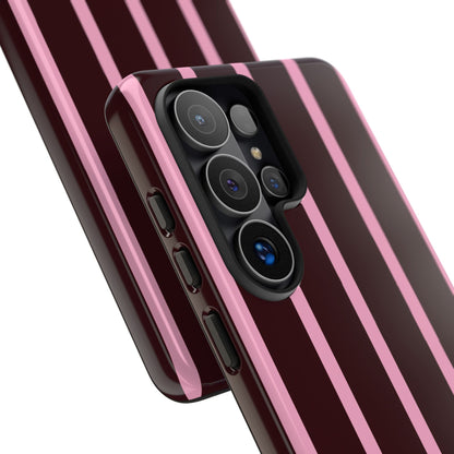 Signature Velvet Noir + Pink Stripes Samsung Galaxy Phone Case