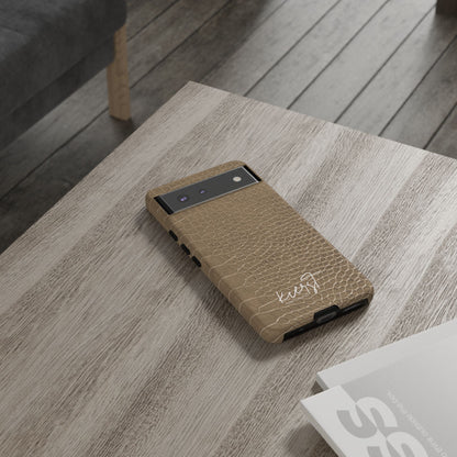 Tan Alligator Print Google Pixel Case | Warm Neutrals, Refined Style