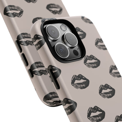 Black Lips and Oat iPhone Case
