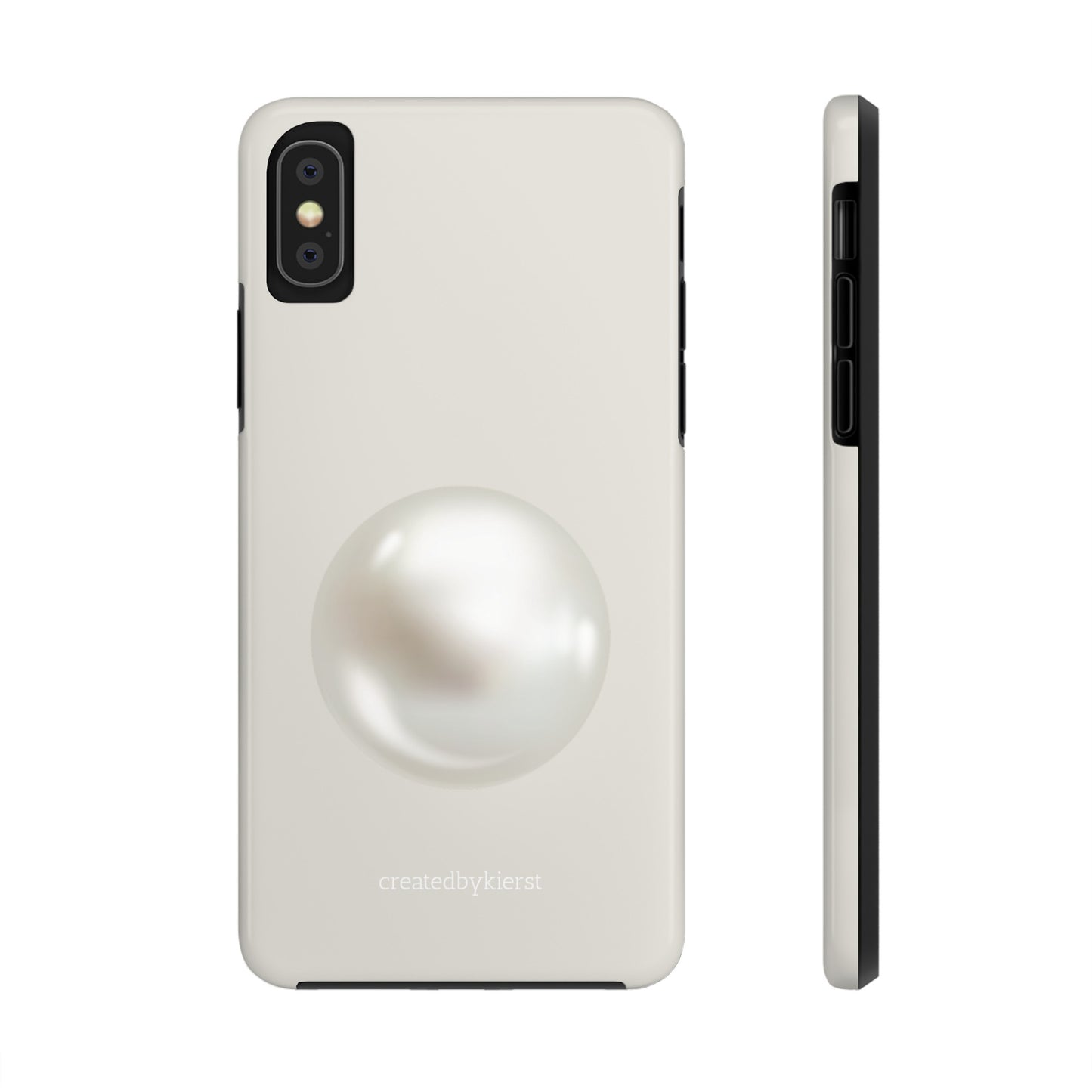 Single Pearl on Beige iPhone Case