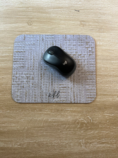 Cream + Gold Tweed Print Mouse Pad