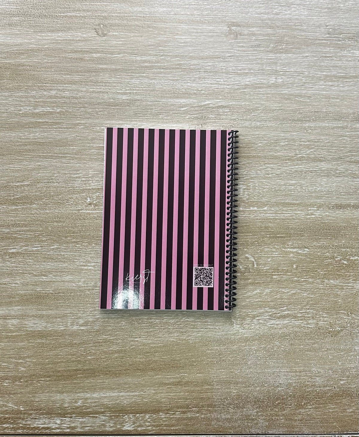 Pink + Signature Velvet Noir Stripes Notebook
