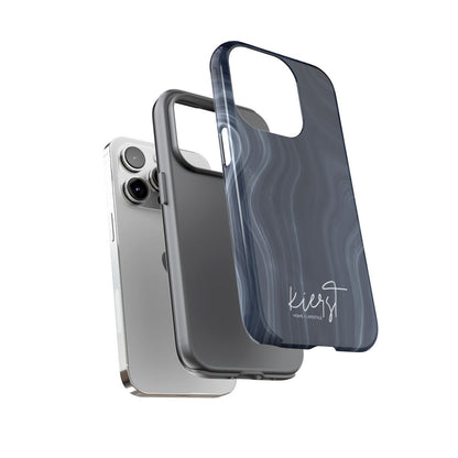 Navy Marble iPhone Case