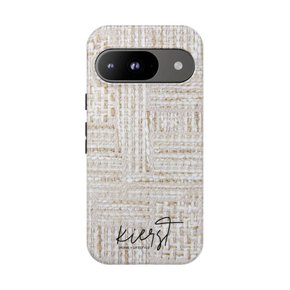 Cream + Gold Tweed Print Google Pixel Phone Case