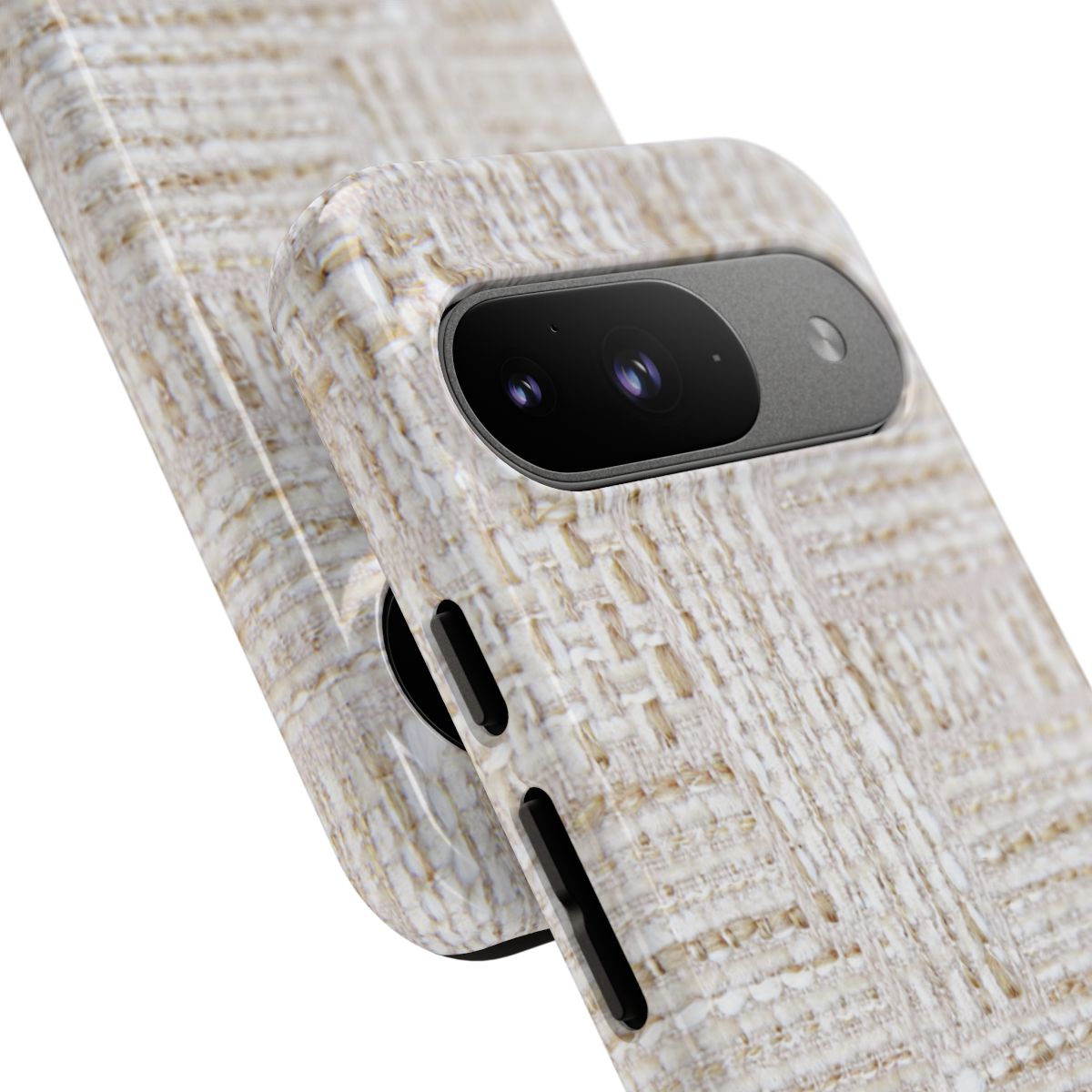Cream + Gold Tweed Print Google Pixel Phone Case