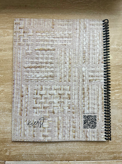 Cream + Gold Tweed Print Notebook