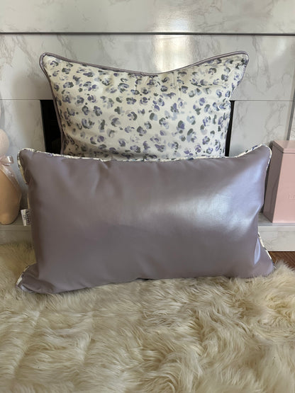 Lilac Pearl Faux Leather Throw Pillows