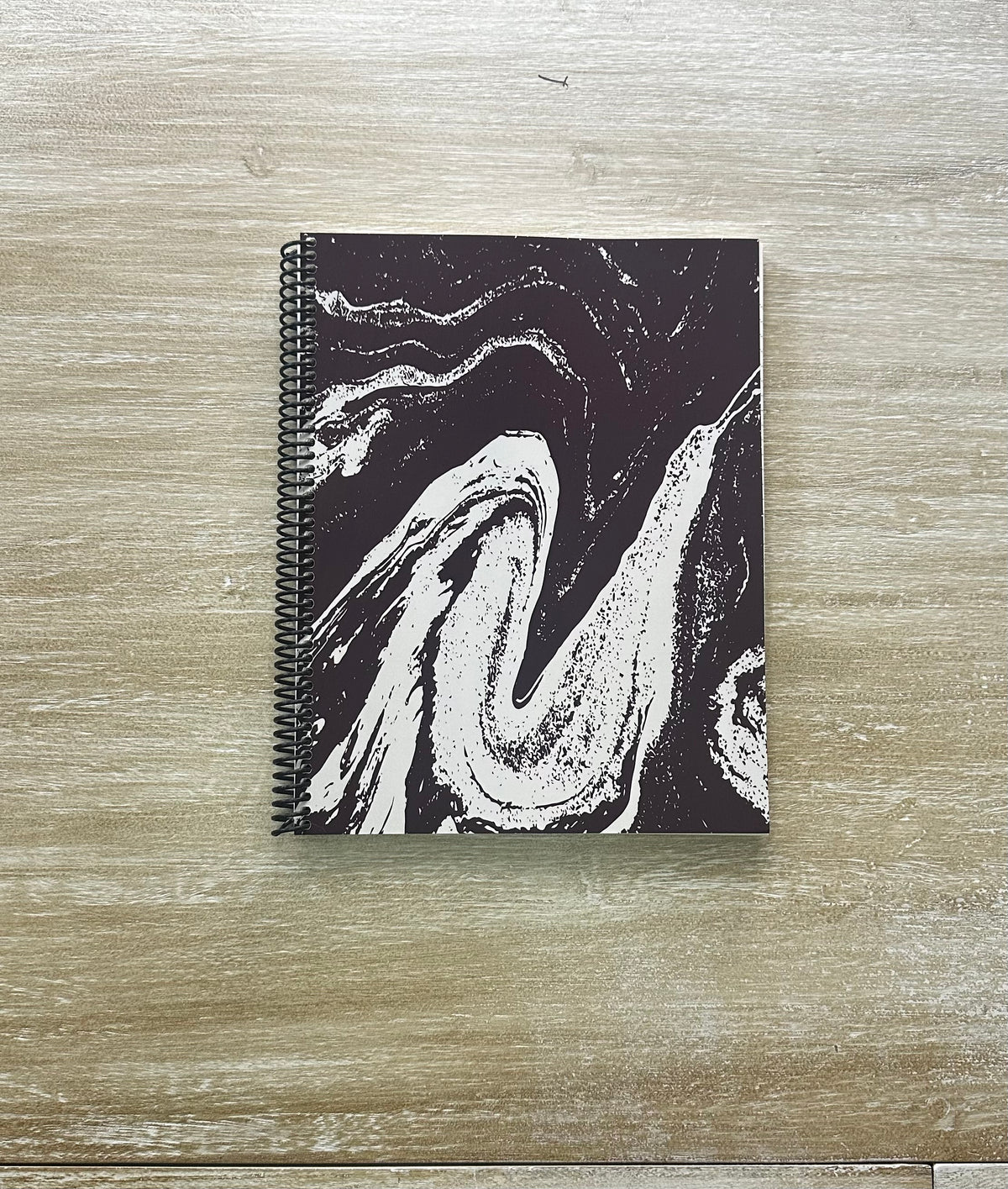 Cream Marble on Signature Velvet Noir Notebook
