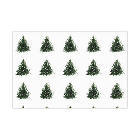 Watercolor Christmas Tree Gift Wrapping Paper