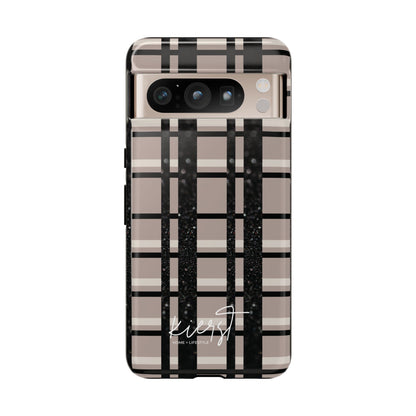 Elevated Neutrals Plaid Google Pixel Case | Taupe, Cream, & Black—Refined, Not Routine
