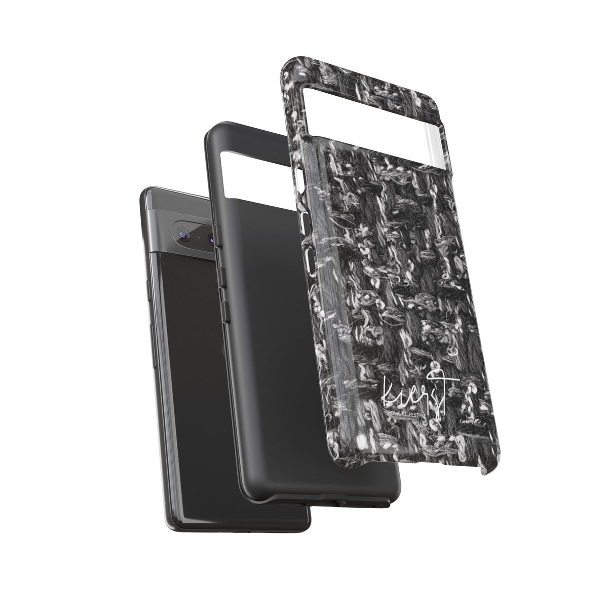 Grey Tweed Print Google Pixel Phone Case