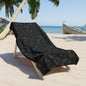 Grey on Black Beach Towel