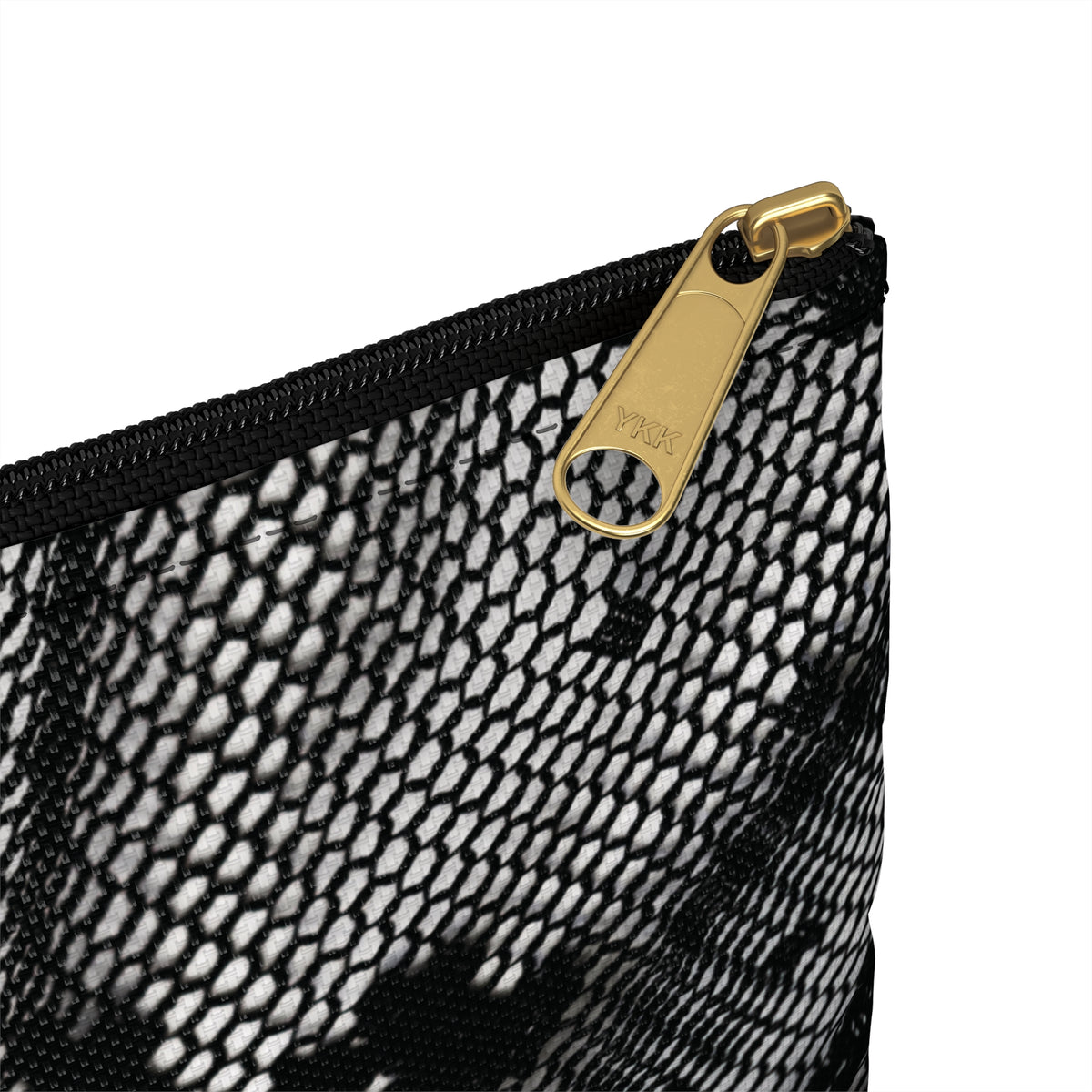 Black + White Lace Print Accessory Pouch