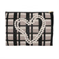 Taupe, Black, and Black Glitter Plaid with Pearl Necklace Accessory Pouch