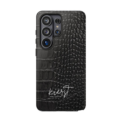 Black Crocodile Print Samsung Galaxy Phone Case
