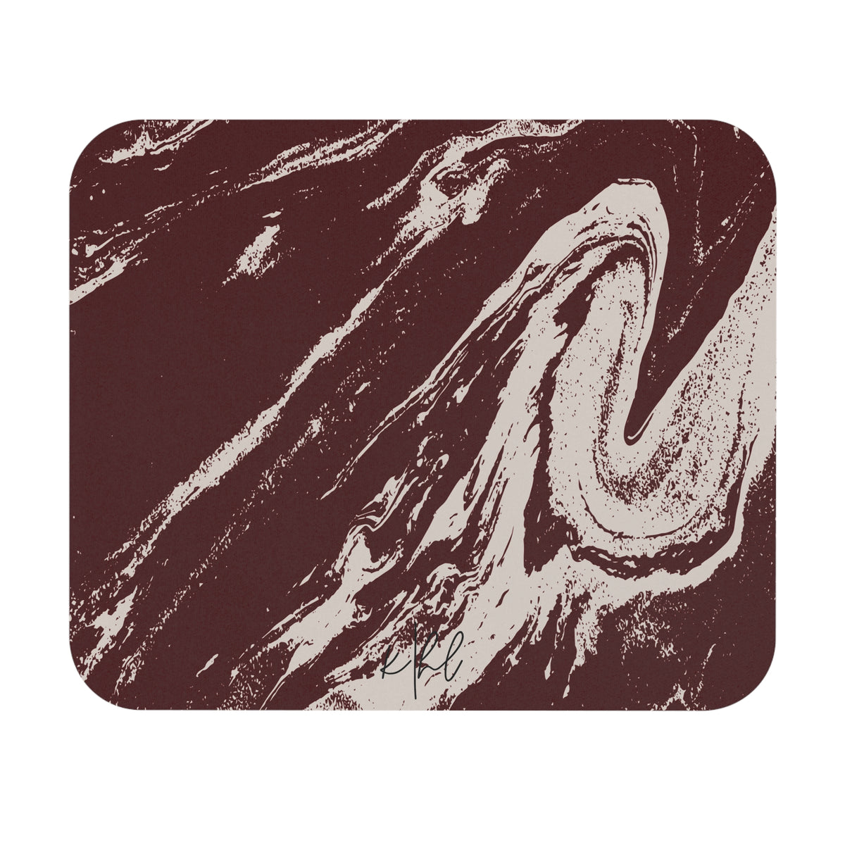 Cream Marble on Signature Velvet Noir Mouse Pad