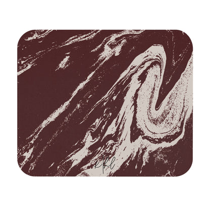 Cream Marble on Signature Velvet Noir Mouse Pad