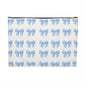 Multiple Blue Bows on Beige Accessory Pouch