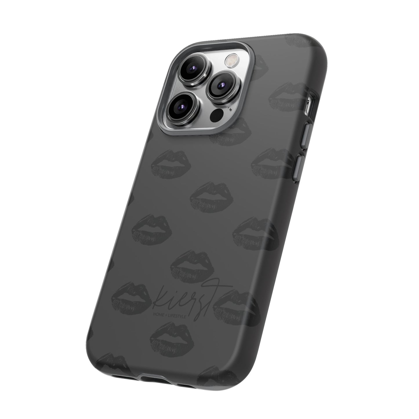 Black Lips on Charcoal iPhone Case