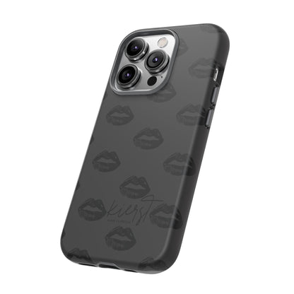 Black Lips on Charcoal iPhone Case