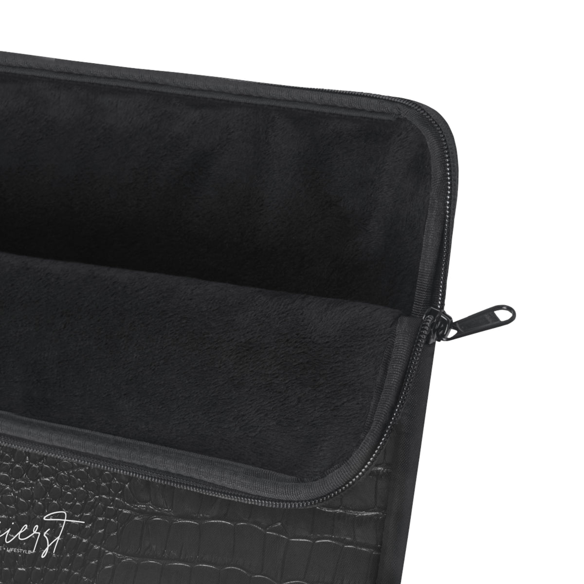 Black Crocodile Print Laptop Sleeve