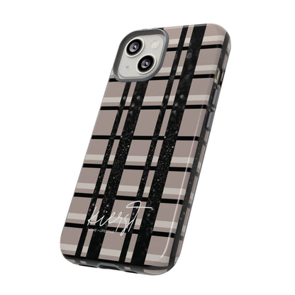 Elevated Neutrals Plaid iPhone Case | Classic Pattern, Modern Contrast