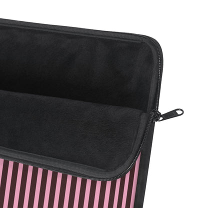 Signature Velvet Noir + Pink Stripes Laptop Sleeve