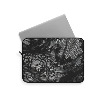 Black + White Lace Print Laptop Sleeve