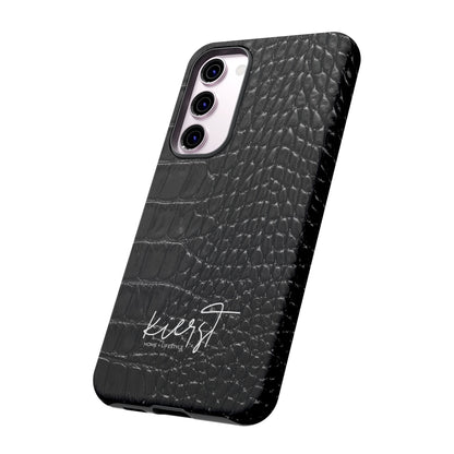 Black Crocodile Print Samsung Galaxy Phone Case