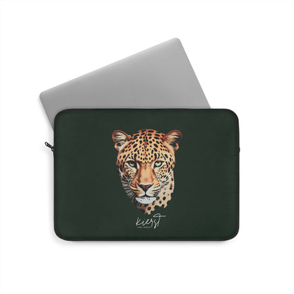 kierst Signature Midnight Pine Laptop Sleeve with Leopard Head - Limited Edition