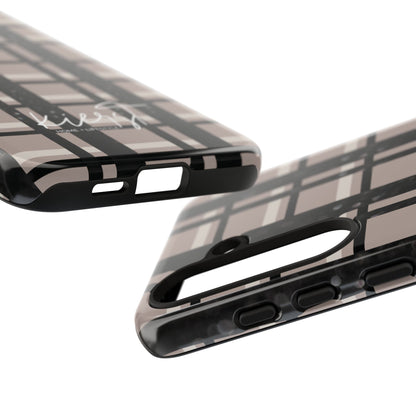 Elevated Neutrals Plaid Samsung Galaxy Case | Structured Style, Soft Edge