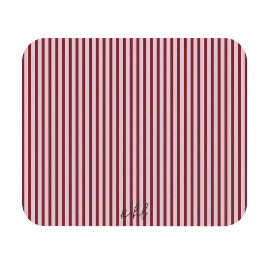 Pink + Red Stripe Mouse Pad