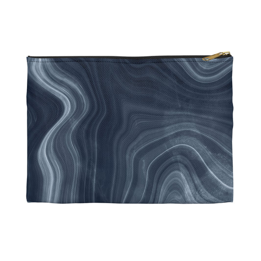 Navy Marble Accessory Pouch
