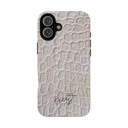 Cream Reptile Print iPhone Case