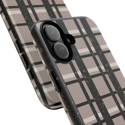 Elevated Neutrals Plaid iPhone Case | Classic Pattern, Modern Contrast