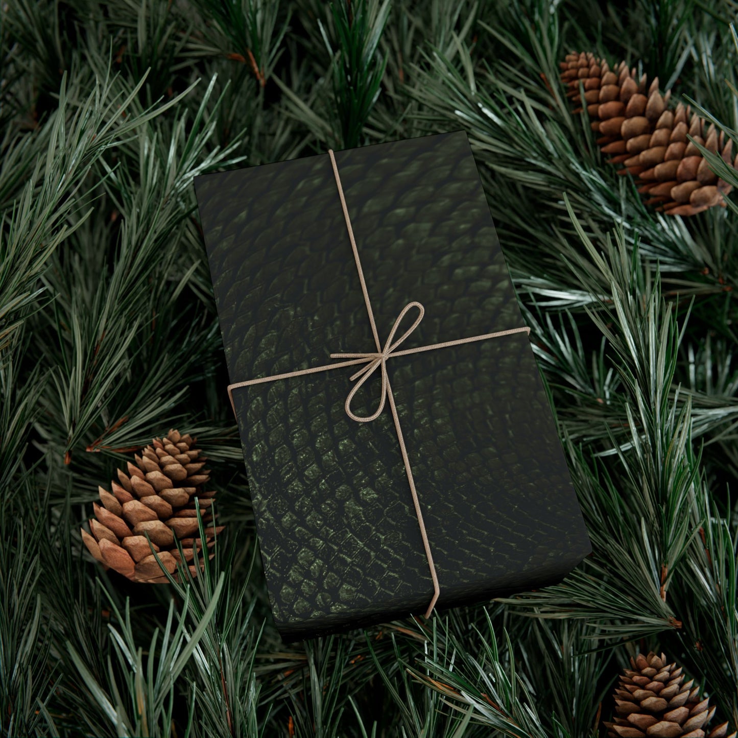 Deep Rich Green Snake Print Gift Wrapping Paper