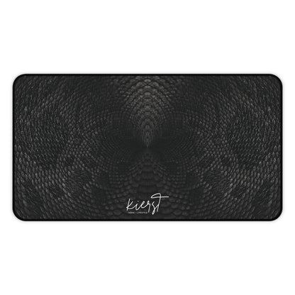 Black + Grey Snake Print Desk Mat