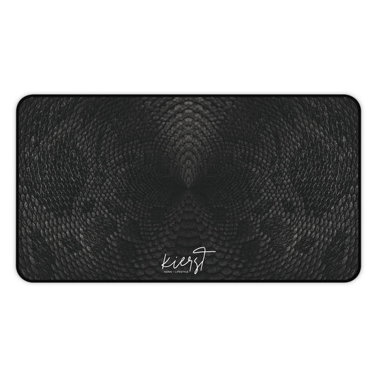 Black + Grey Snake Print Desk Mat