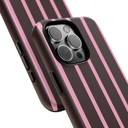 Signature Velvet Noir + Pink Stripes iPhone Case