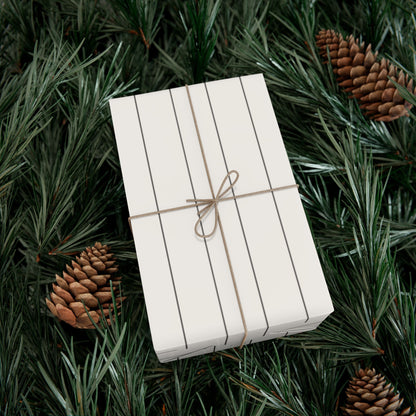 Cream With Grey Pinstripe Gift Wrapping Paper