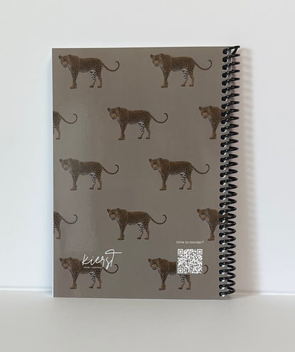 Leopards on Taupe Notebook